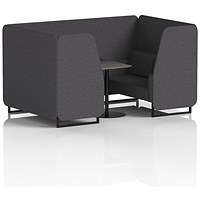 Brixworth 4 Seater Booth with Table, Black Legs, Black Table, X2 Fabric, Arithmetic Panels And Sofa