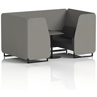 Brixworth 4 Seater Booth with Table, Black Legs, Black Table, X2 Fabric, Number Panels And Arithmetic Sofa