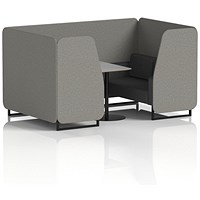 Brixworth 4 Seater Booth with Table, Black Legs, Grey/Black Table, X2 Fabric, Number Panels And Arithmetic Sofa