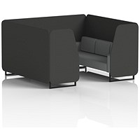 Brixworth 6 Seater Booth, Black Legs, Synergy Fabric, Mix Panels And Partner Sofa