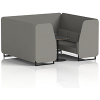 Brixworth 6 Seater Booth with Table, Black Legs, Black Table, X2 Fabric, Number Panels And Sofa