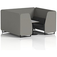 Brixworth 6 Seater Booth with Table, Black Legs, Grey/Black Table, X2 Fabric, Number Panels And Arithmetic Sofa