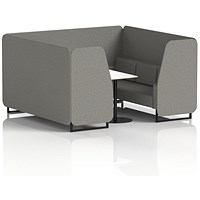 Brixworth 6 Seater Booth with Table, Black Legs, White/Black Table, X2 Fabric, Number Panels And Sofa