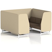 Brixworth 6 Seater Booth, White Legs, Sumi Fabric, Zen Panels And Osaka Sofa