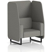 Brixworth 1 Seater Open Booth, Black Legs, X2 Fabric, Number Panels And Sofa