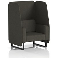 Brixworth 1 Seater Open Booth, Black Legs, Main Line Flax Fabric, Temple Panels And Sofa