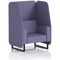 Brixworth 1 Seater Open Booth, Black Legs, Synergy Fabric, Order Panels And Sofa