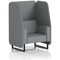 Brixworth 1 Seater Open Booth, Black Legs, Synergy Fabric, Partner Panels And Sofa