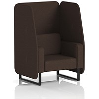 Brixworth 1 Seater Open Booth, Black Legs, Synergy Fabric, Wed Panels And Sofa