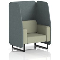 Brixworth 1 Seater Open Booth, Black Legs, Main Line Flax Fabric, Westminster Panels And Newbury Sofa