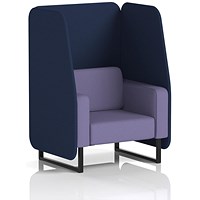 Brixworth 1 Seater Open Booth, Black Legs, Synergy Fabric, Alike Panels And Order Sofa