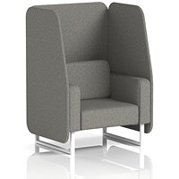 Brixworth 1 Seater Open Booth, White Legs, X2 Fabric, Number Panels And Sofa