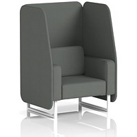 Brixworth 1 Seater Open Booth, White Legs, Sumi Fabric, Kobe Panels And Sofa