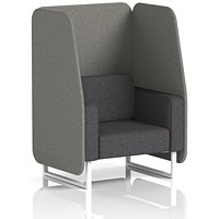 Brixworth 1 Seater Open Booth, White Legs, X2 Fabric, Number Panels And Arithmetic Sofa