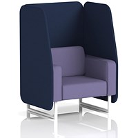 Brixworth 1 Seater Open Booth, White Legs, Synergy Fabric, Alike Panels And Order Sofa