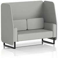 Brixworth 2 Seater Open Booth, Black Legs, Sumi Fabric, Tokyo Panels And Sofa