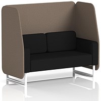 Brixworth 2 Seater Open Booth, White Legs, X2 Fabric, Theory Panels And Diameter Sofa