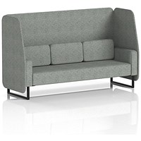 Brixworth 3 Seater Open Booth, Black Legs, Rivet Fabric, Prime Panels And Sofa