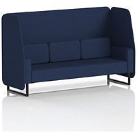 Brixworth 3 Seater Open Booth, Black Legs, Synergy Fabric, Alike Panels And Sofa