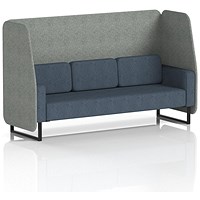 Brixworth 3 Seater Open Booth, Black Legs, Rivet Fabric, Prime Panels And Crucible Sofa