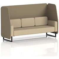 Brixworth 3 Seater Open Booth, Black Legs, Main Line Flax Fabric, Bank Panels And Upminster Sofa