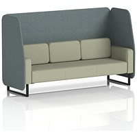 Brixworth 3 Seater Open Booth, Black Legs, Main Line Flax Fabric, Westminster Panels And Newbury Sofa