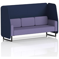 Brixworth 3 Seater Open Booth, Black Legs, Synergy Fabric, Alike Panels And Order Sofa