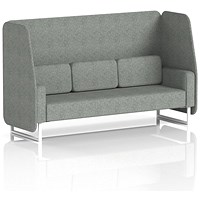 Brixworth 3 Seater Open Booth, White Legs, Rivet Fabric, Prime Panels And Sofa