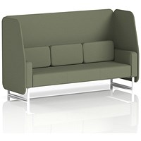 Brixworth 3 Seater Open Booth, White Legs, Main Line Flax Fabric, Monument Panels And Sofa