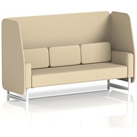 Brixworth 3 Seater Open Booth, White Legs, Sumi Fabric, Zen Panels And Sofa