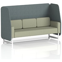 Brixworth 3 Seater Open Booth, White Legs, Main Line Flax Fabric, Westminster Panels And Newbury Sofa