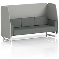 Brixworth 3 Seater Open Booth, White Legs, Sumi Fabric, Tokyo Panels And Kobe Sofa