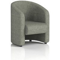 Lamport Armchair, With Black Feet, In Rivet Fabric, Vitreous