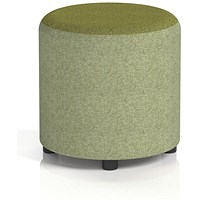 Harlestone Small Round Stool, In Rivet Fabric, Burnish Body Olive Top