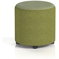 Harlestone Small Round Stool, In Rivet Fabric, Olive Body Burnish Top