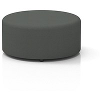 Harlestone Large Round Stool, In Sumi Fabric, Kobe Body And Top