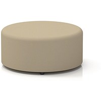 Harlestone Large Round Stool, In Sumi Fabric, Zen Body And Top