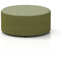 Harlestone Large Round Stool, In Rivet Fabric, Olive Body Burnish Top