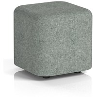 Harlestone Small Square Stool, In Rivet Fabric, Prime Body And Top