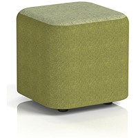 Harlestone Small Square Stool, In Rivet Fabric, Olive Body Burnish Top