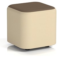 Harlestone Small Square Stool, In Sumi Fabric, Zen Body Osaka Top