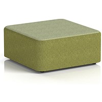 Harlestone Large Square Stool, In Rivet Fabric, Olive Body Burnish Top