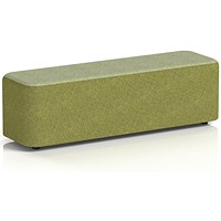 Harlestone Large Rectangular Stool, In Rivet Fabric, Olive Body Burnish Top