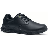 Shoes For Crews Saloon II Eco OB Leather Womens Shoes, Black, 4