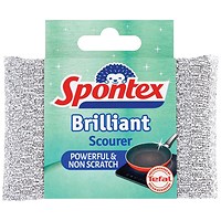 Spontex Brilliant Non-scratch Scourer Pad, 130x85mm, Silver