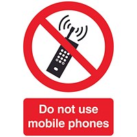 Safety Sign Do Not Use Mobile Phones PVC A5