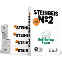 Steinbeis No.2 A4 Recycled Trend Paper, Off-White, 80gsm, Box (5 x 500 Sheets) Steinbeis No.2 A4 Recycled Trend Paper, Off-White, 80gsm, Box (5 x 500 Sheets)