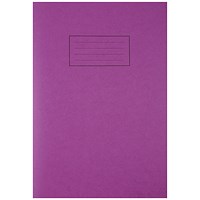 Silvine Exercise Book Tough Shell Feint Ruled With Margin A4 Purple (Pack of 25)