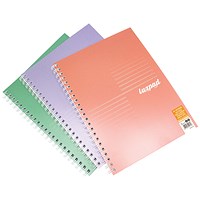 Silvine Luxpad Metallic Wirebound Notebook, A4+, Ruled with Margin, 200 Pages, Assorted, Pack of 3