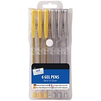 Tallon 3 Gold and 3 Silver Gel Pens, Pack of 72